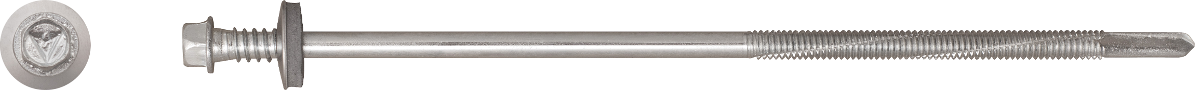 Șurub autoforant din oțel inoxidabil pentru panouri sandwich cu șaibă de 16 sau 19 mm (perforare până la 12 mm)