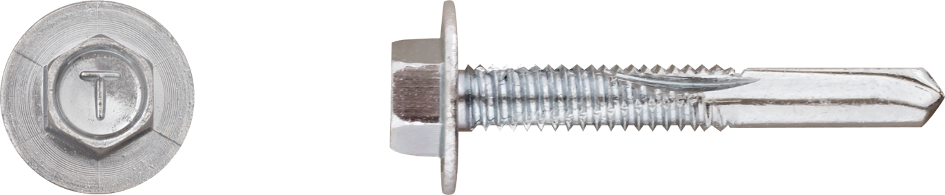 Șurub autoforant cu / fără șaibă pentru fixarea plăcilor metalice pe metal de grosime mare (perforare până la 12 mm)